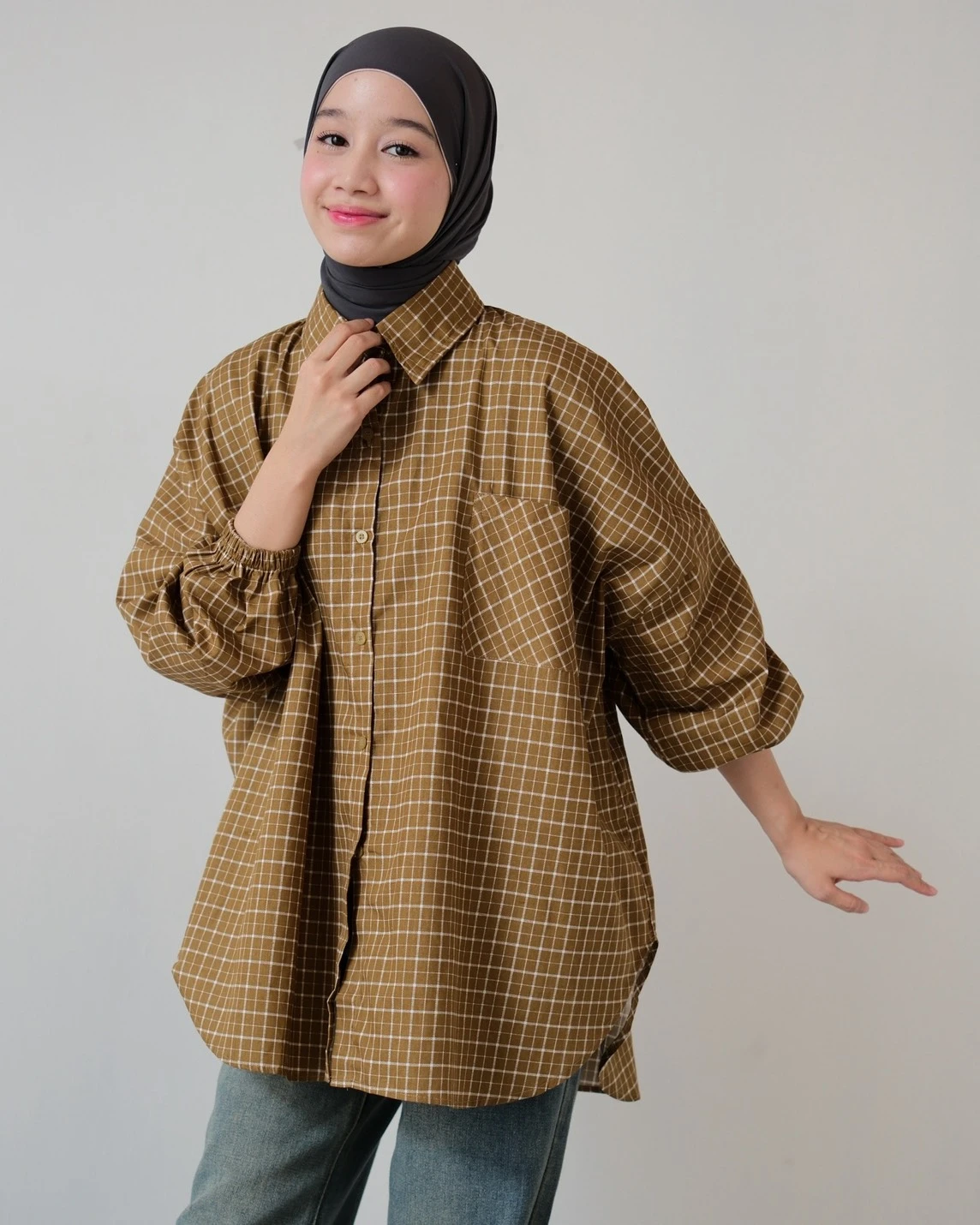 Volca Plaid Shirt Kode 14310 Olive
