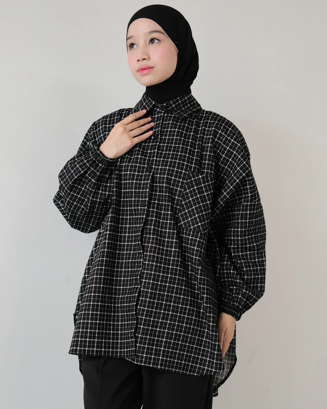 Volca Plaid Shirt Kode 14310 Black