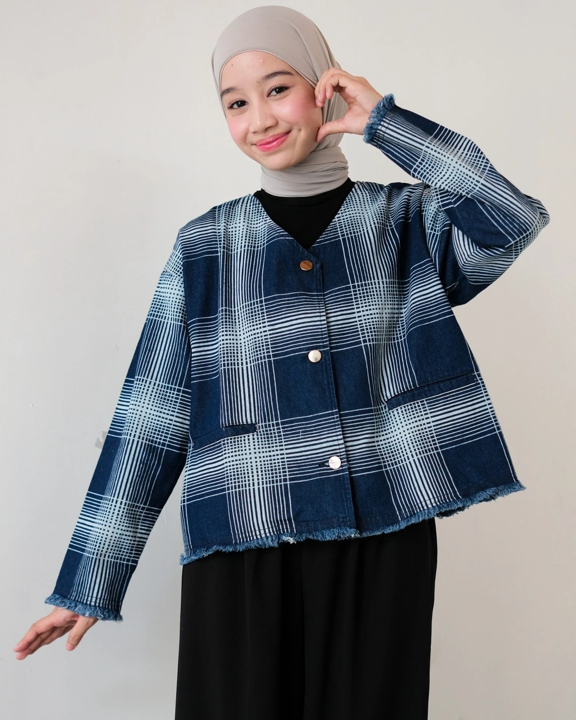 Alternative view of Destry Denim Cardi Kode S1123C Dark Blue