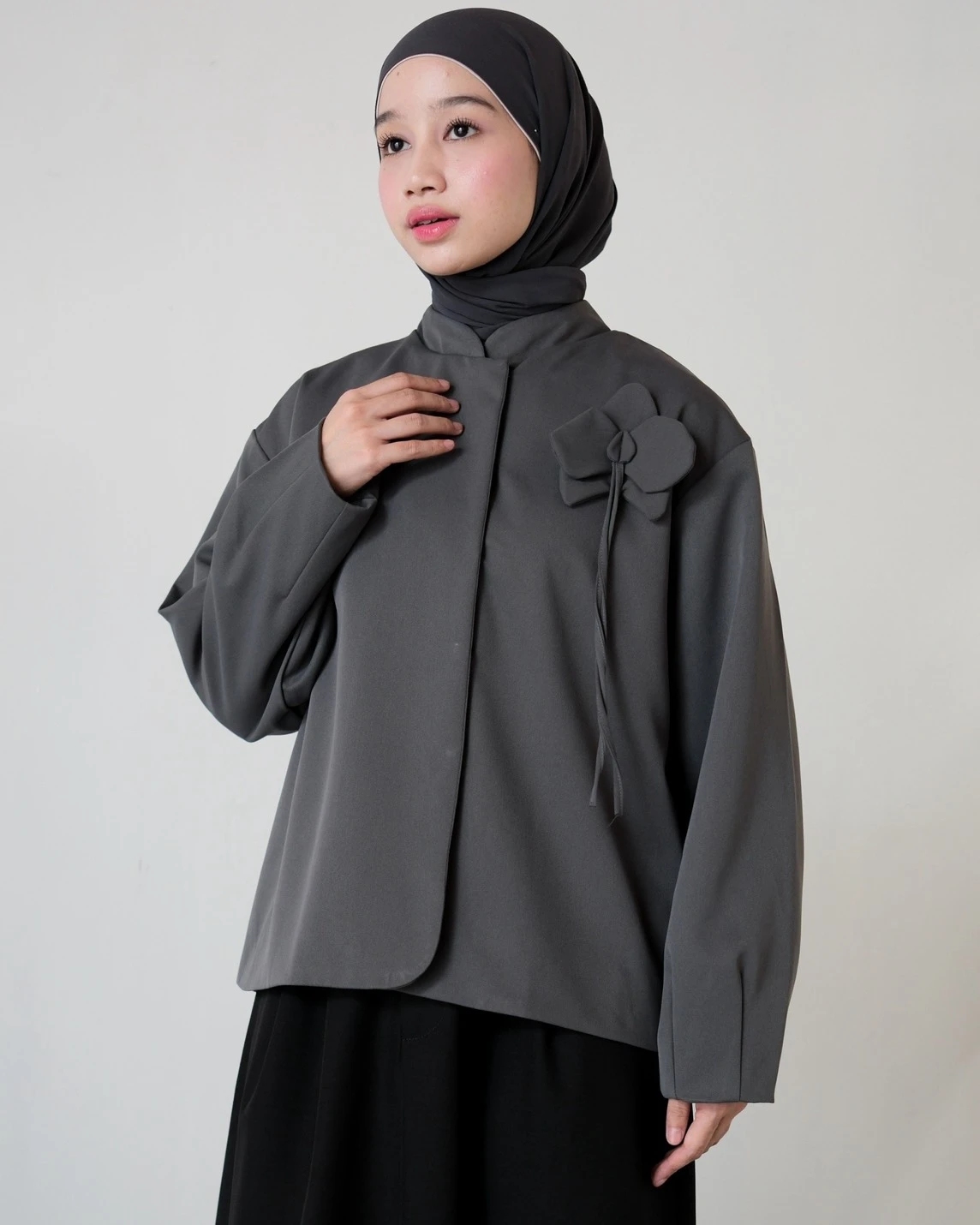 Celvana Blazer Kode 26328 Dark Grey