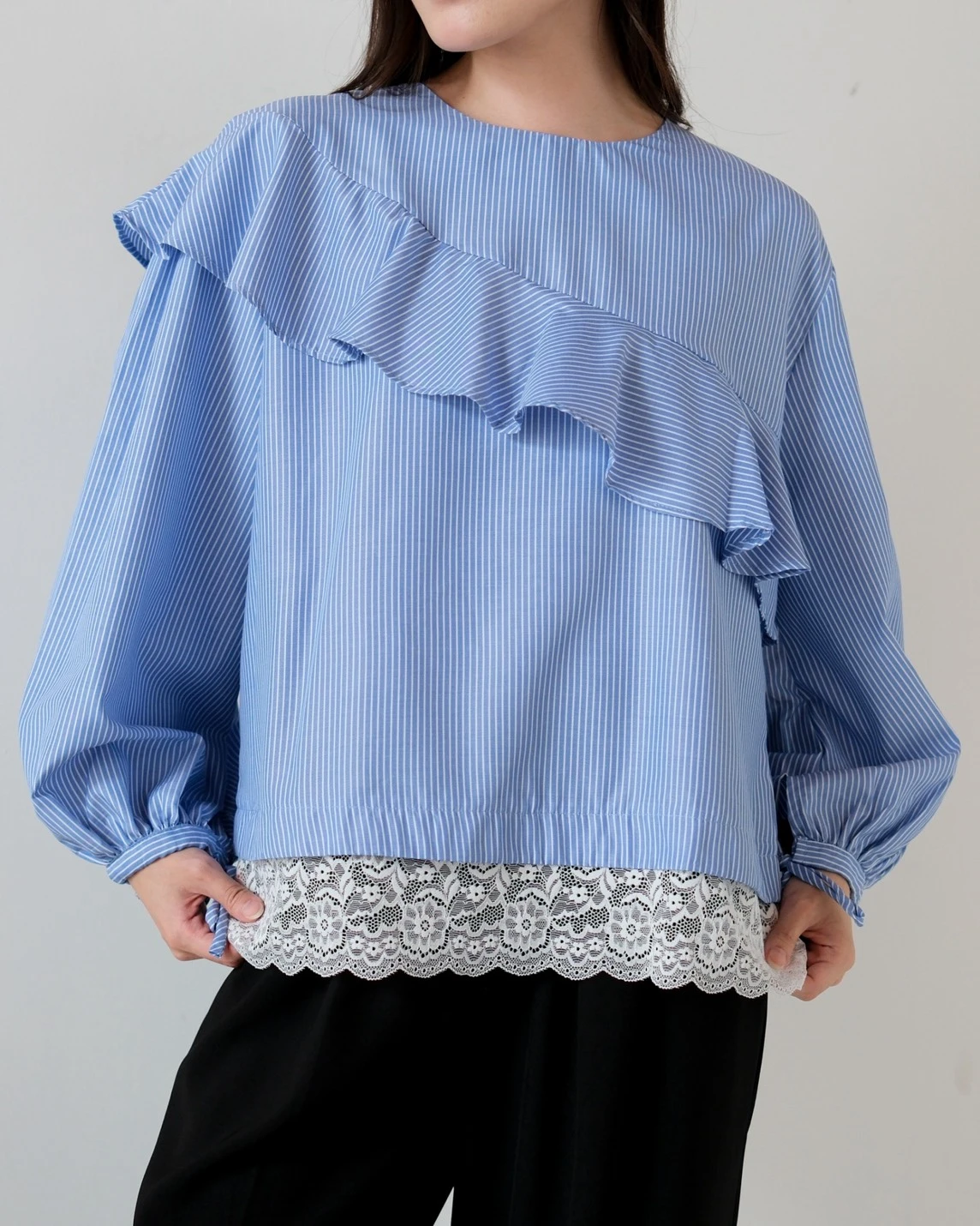 Alternative view of Kalie Stripe Blouse Blue
