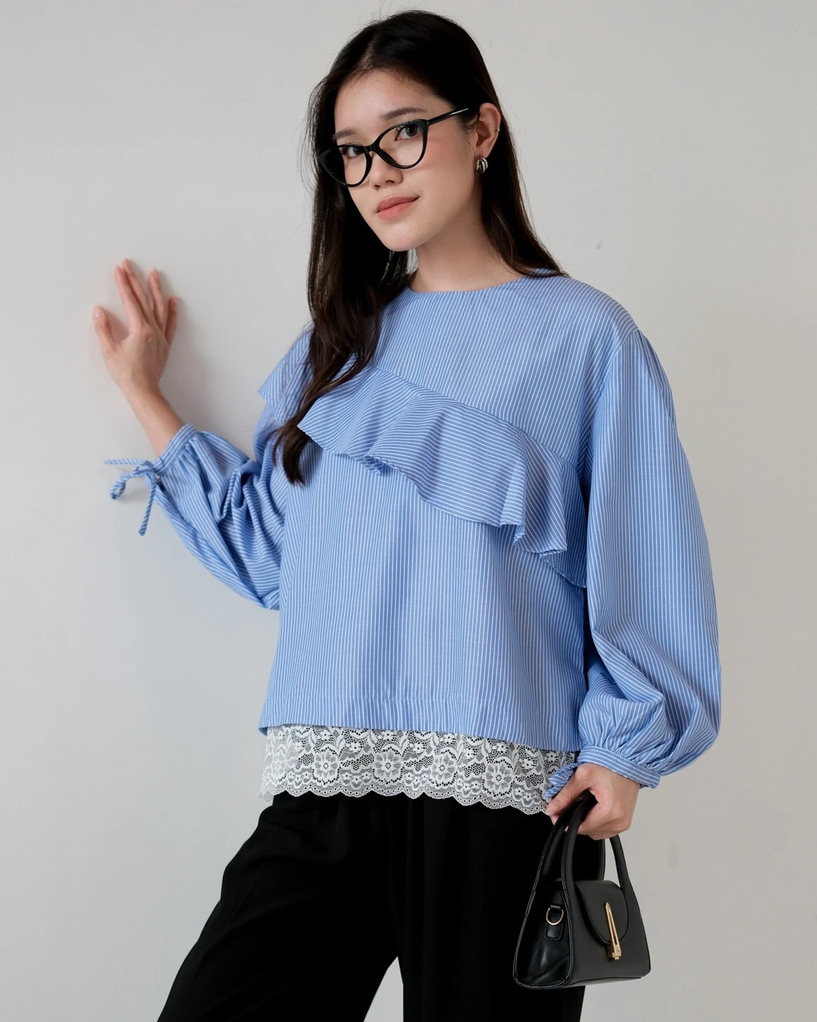 Kalie Stripe Blouse Blue