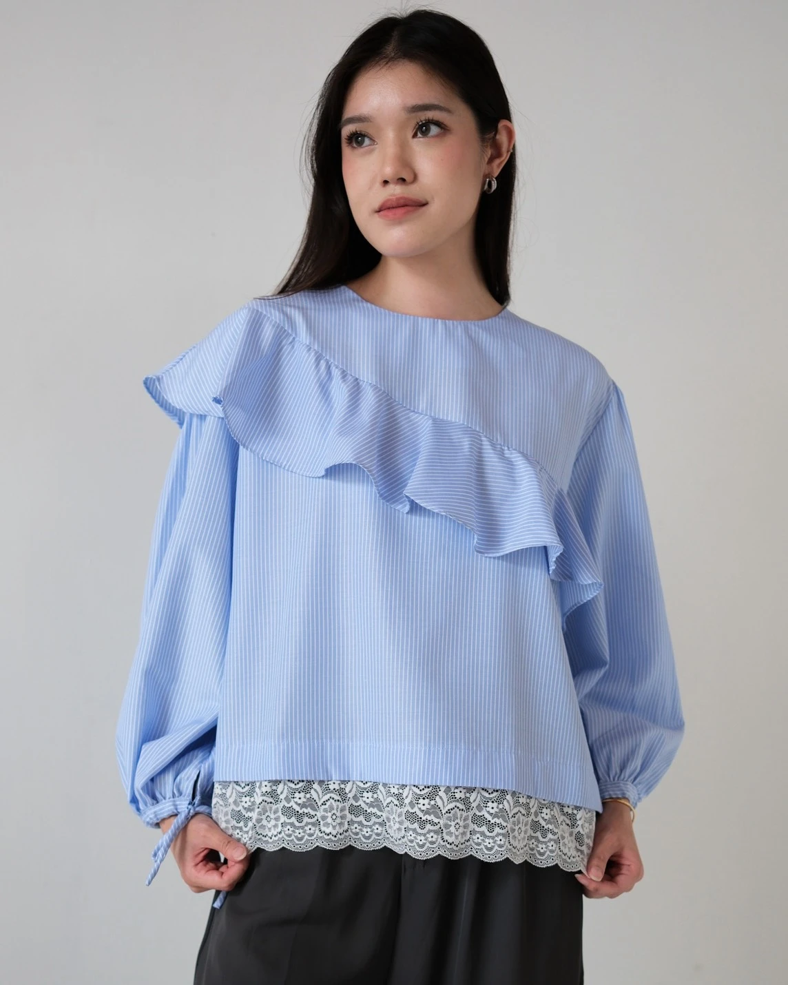 Alternative view of Kalie Stripe Blouse Sky Blue