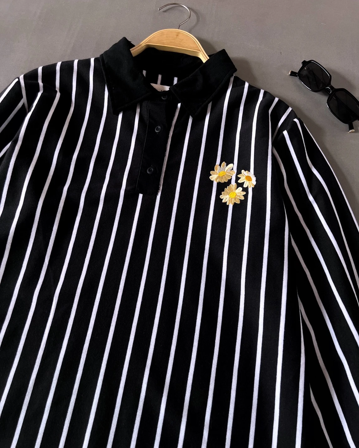 Alternative view of Wooney Stripe Shirt Black-Bw Small