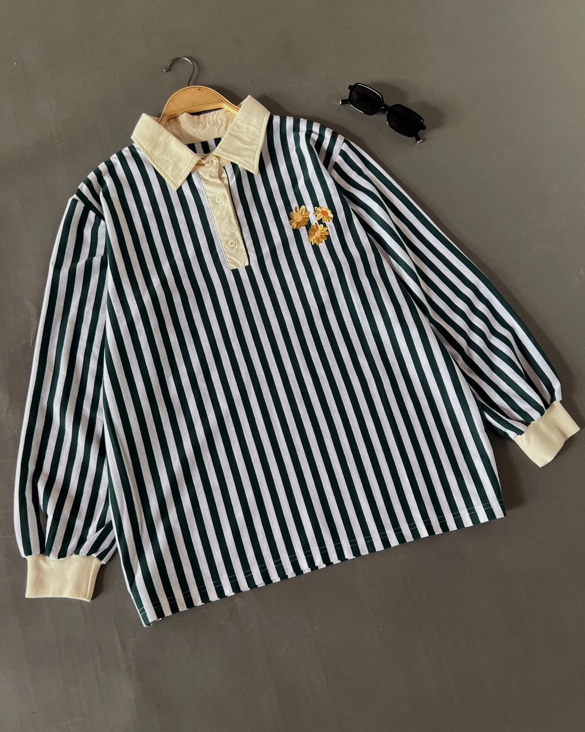 Wooney Stripe Shirt Green-Bw