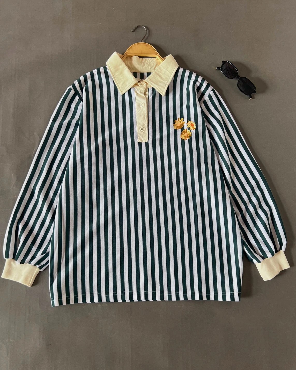 Wooney Stripe Shirt Green-Bw - Image 3