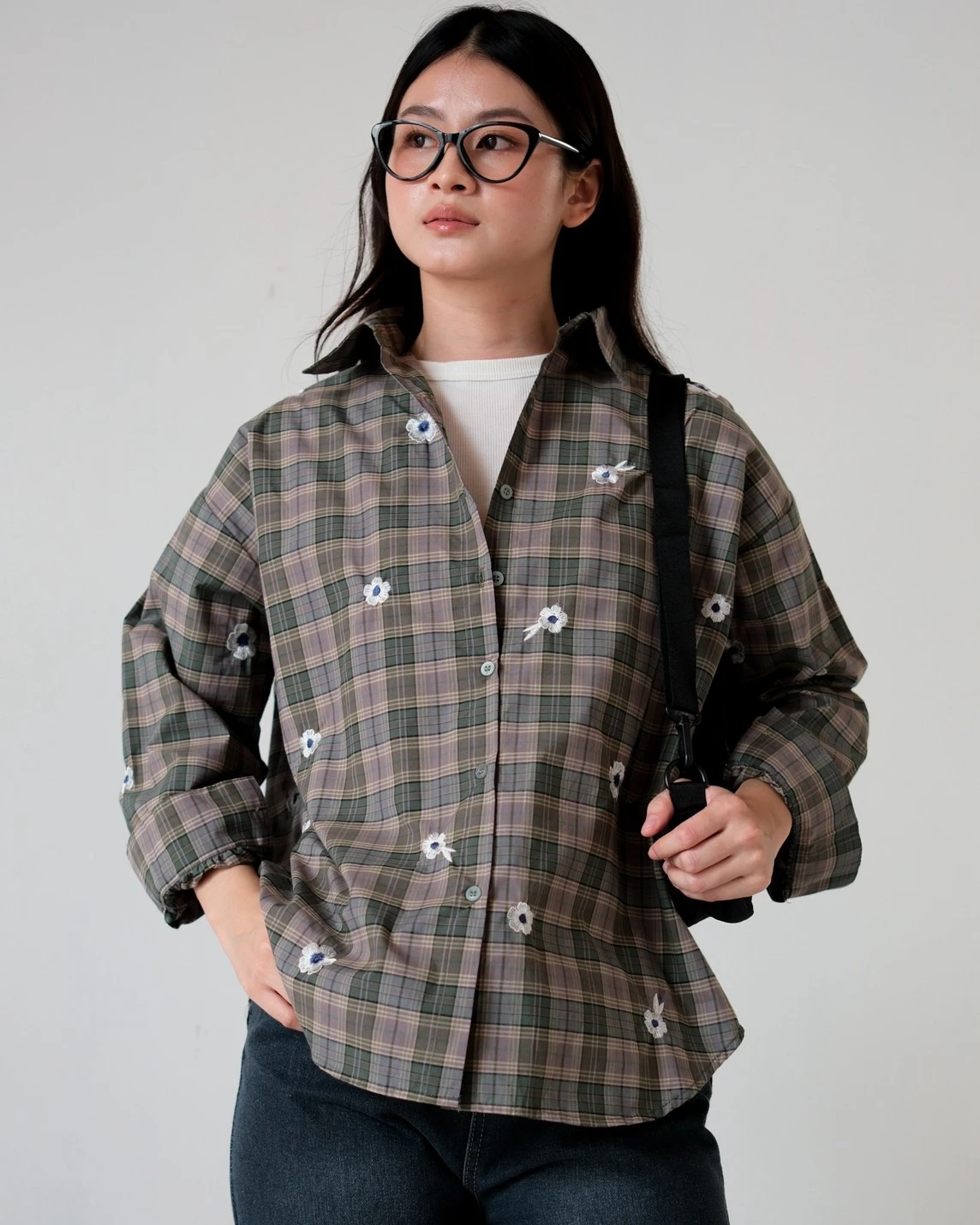 Mola Plaid Shirt Kode 80528 Grey
