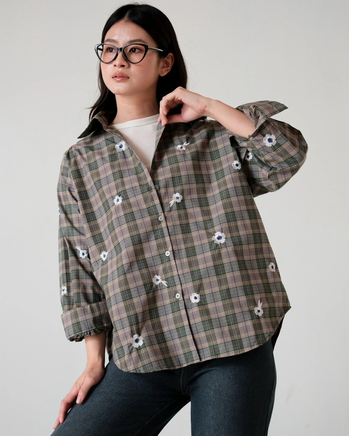 Alternative view of Mola Plaid Shirt Kode 80528 Grey