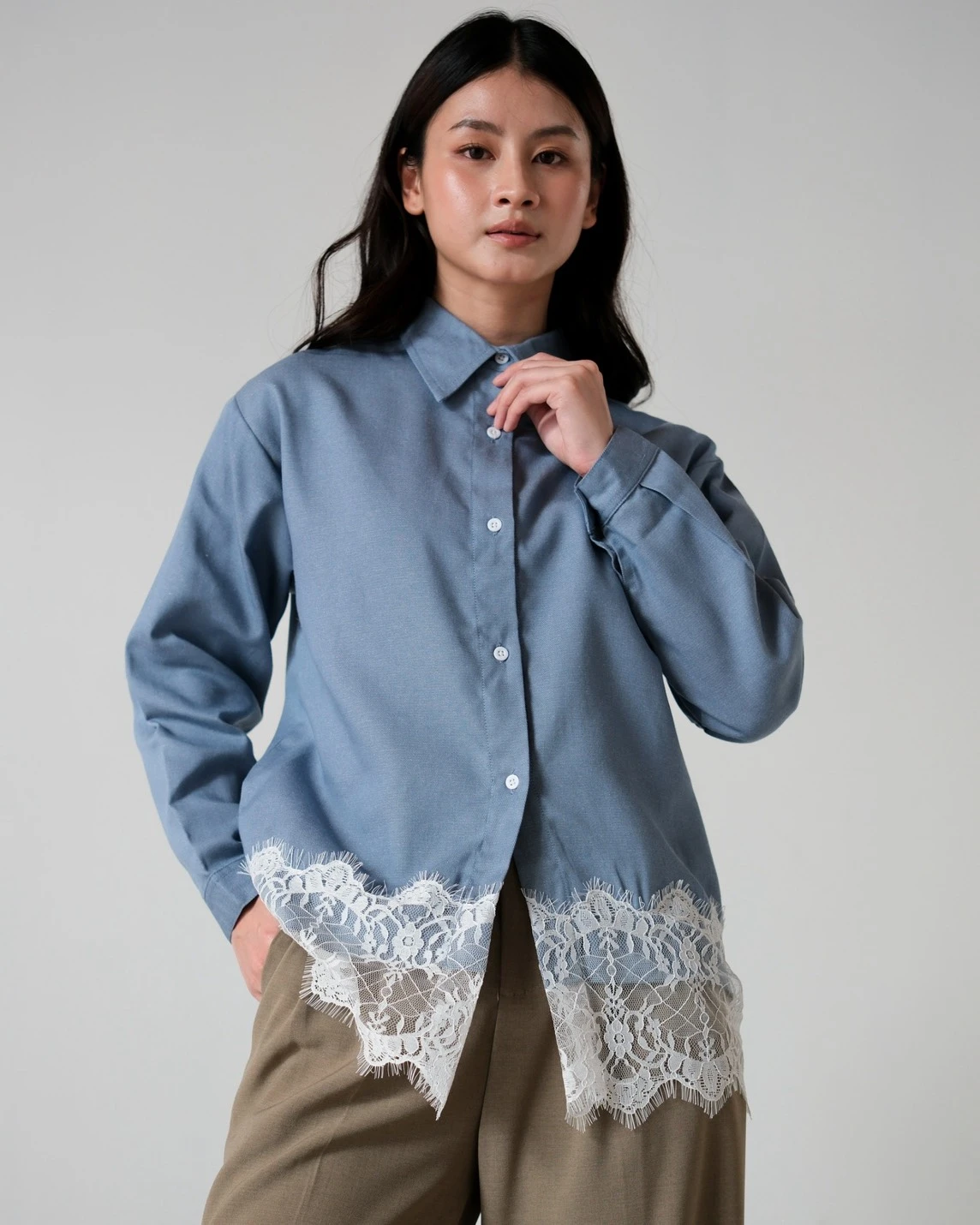 Macika Denim Shirt Kode Ps1101 Light Blue