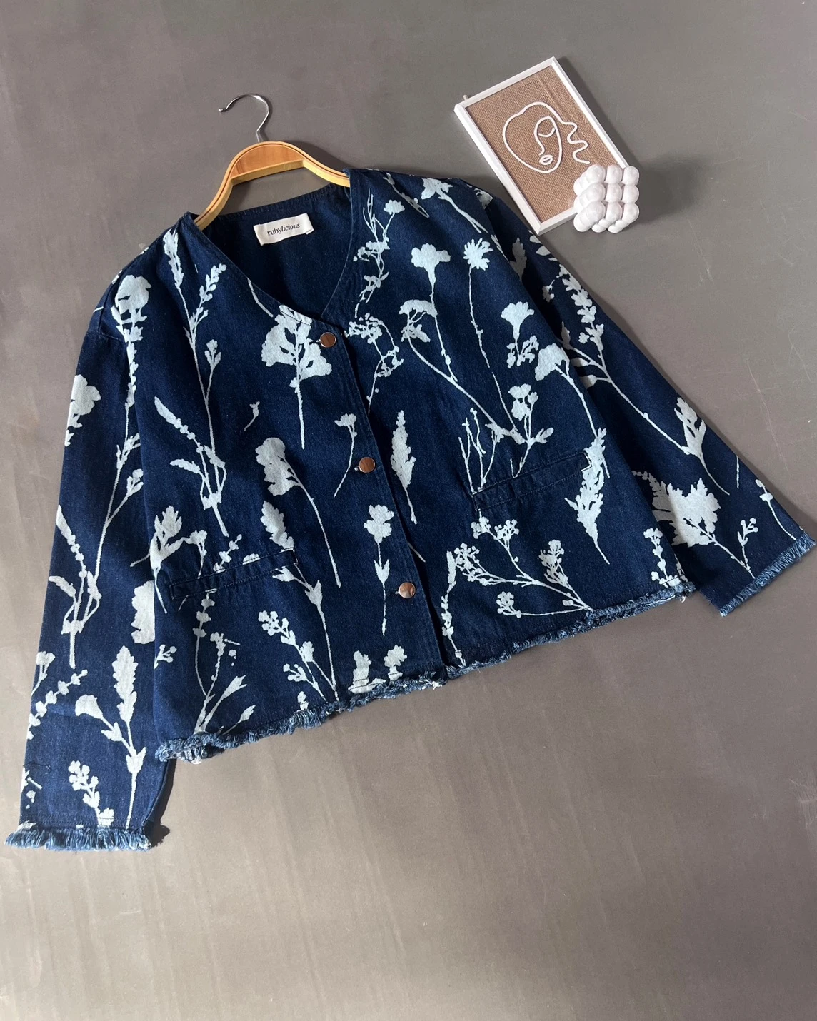 Alternative view of Zefira Denim Cardi Kode Ps1123A Dark Blue